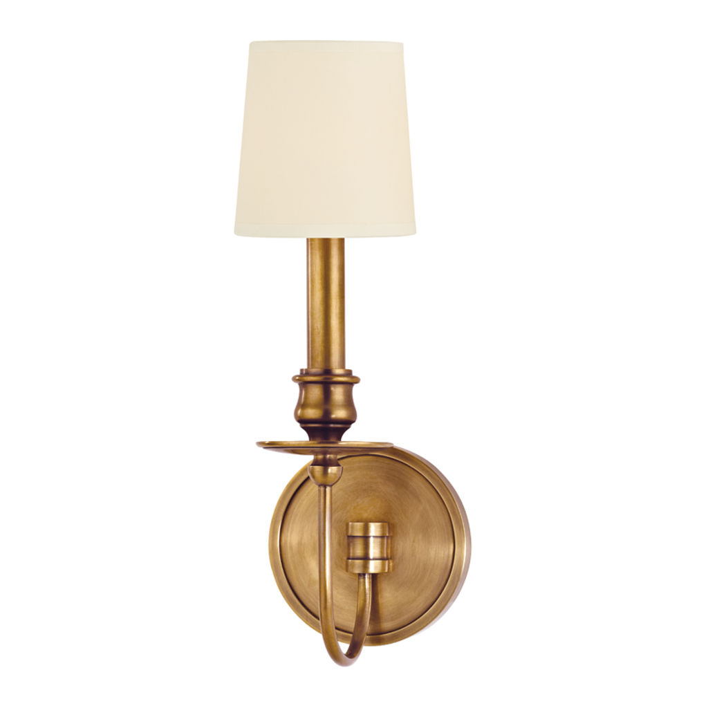 Preview image for Cohasset 1 Light Wall Sconce, Aged Bronze Body, Cream Shade