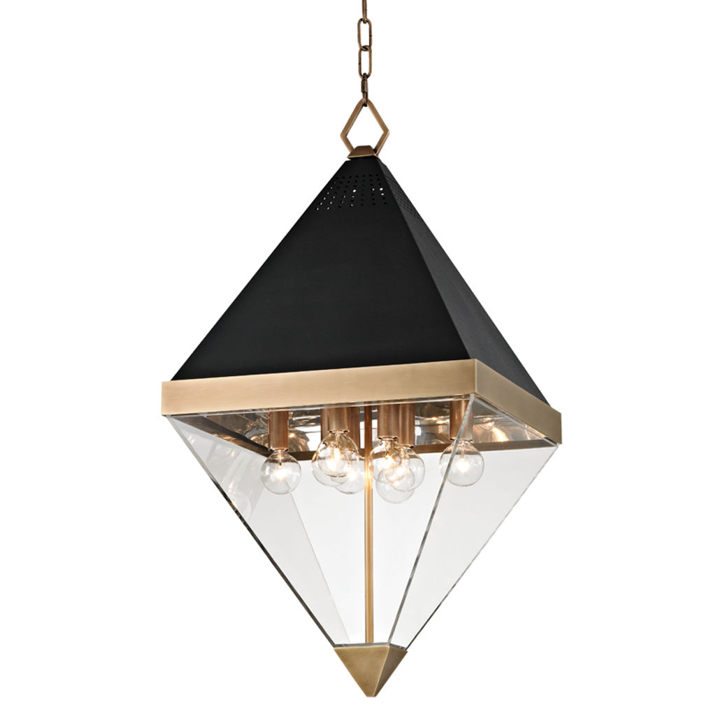 Preview image for Coltrane 8 Light Pendant, Aged Bronze Body, Clear Shade