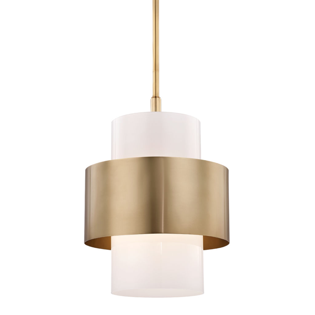 Preview image for Corinth 1 Light Large Pendant, Aged Bronze Body, Opal Shade