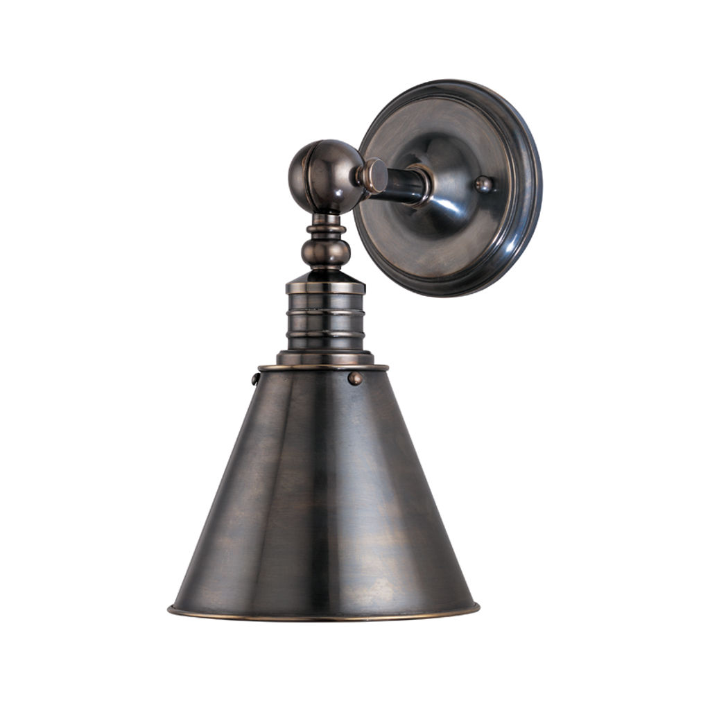Darien 1 Light Wall Sconce, Distressed Bronze Body, Distressed Bronze Shade