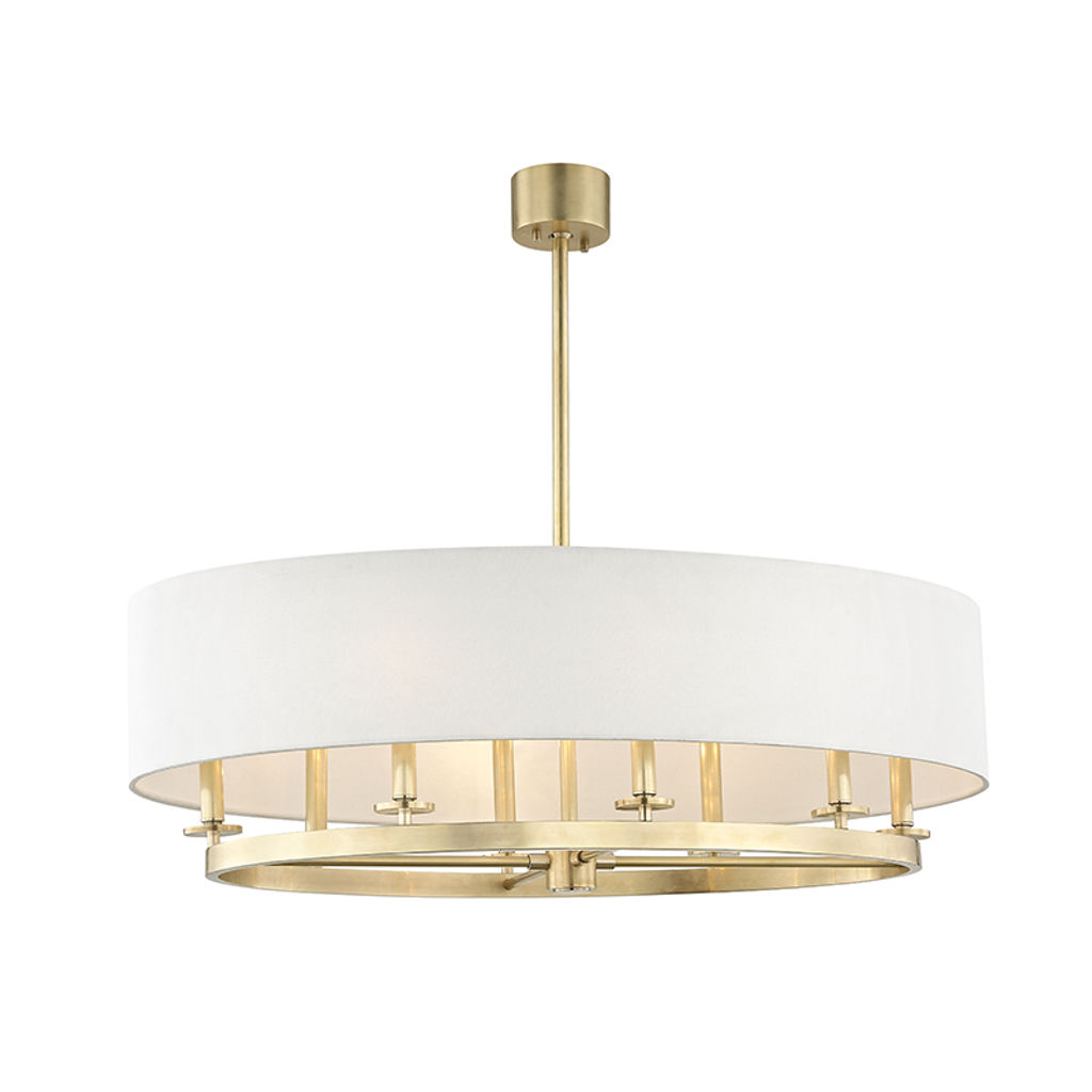 Preview image for Durham 8 Light Island Light, Aged Bronze Body, Off White Shade