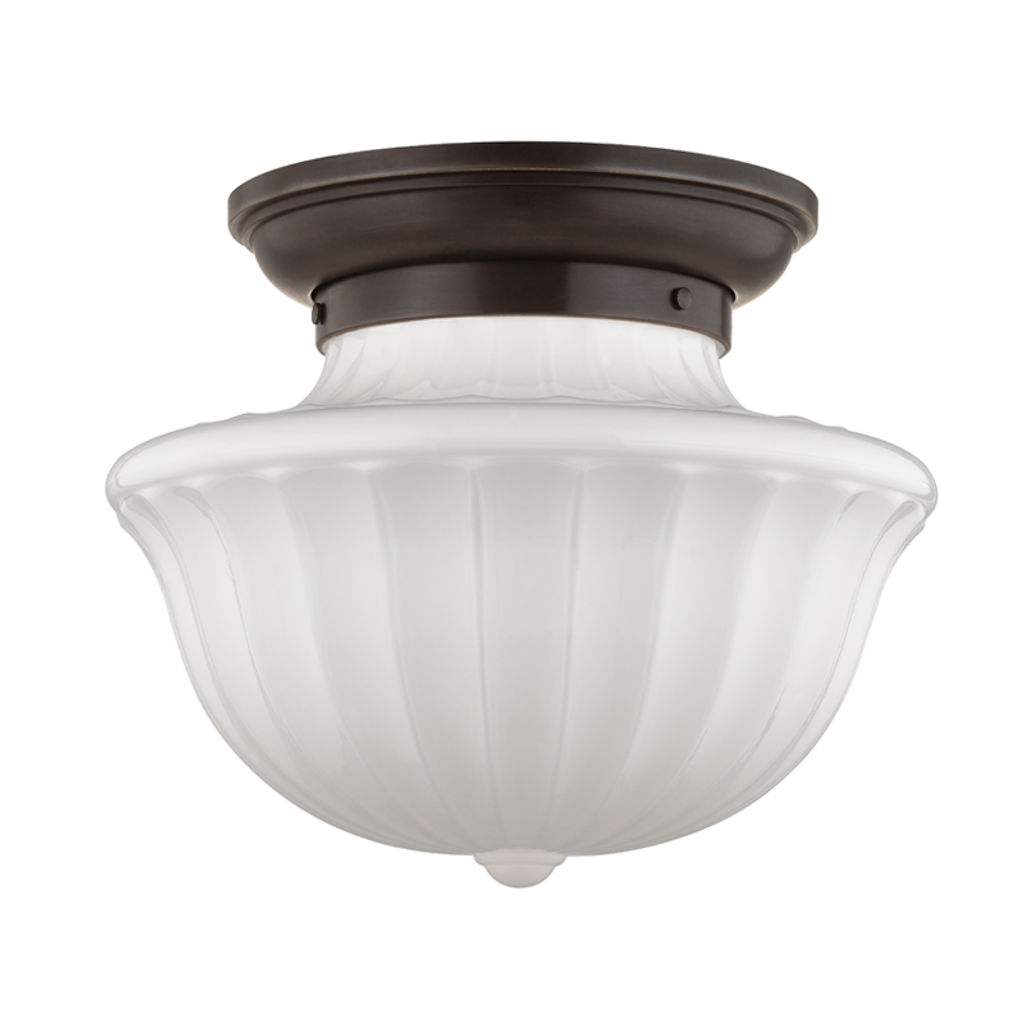 Preview image for Dutchess 2 Light Large Flush Mount, Old Bronze Body, White Shade