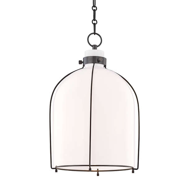 Eldridge 1 Light B Pendant, Old Bronze Body, Opal Shade