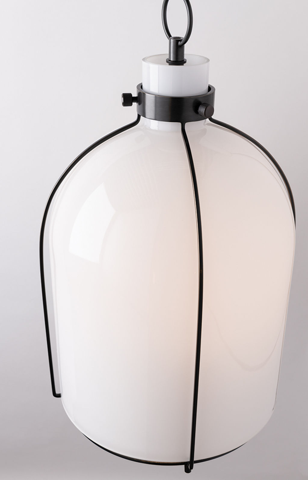 Eldridge 1 Light B Pendant, Polished Nickel Body, Opal Shade