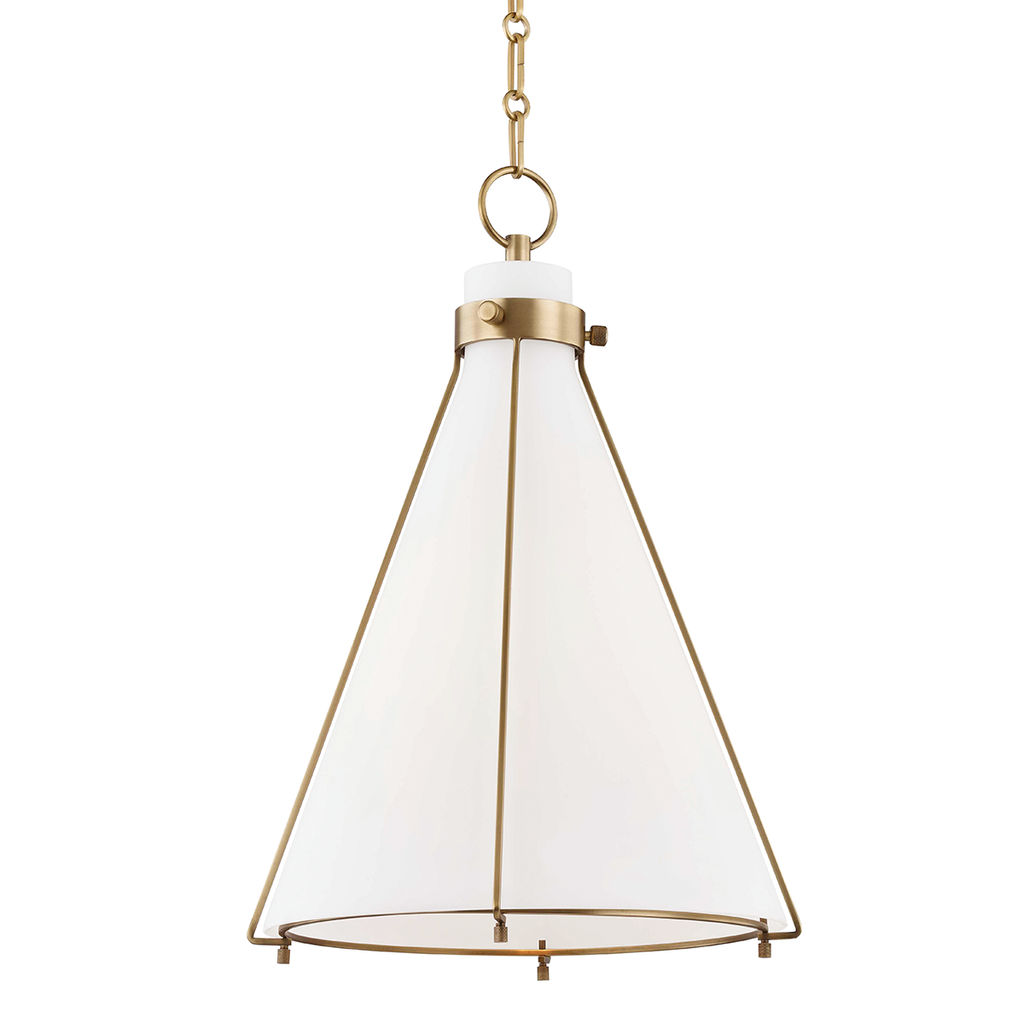 Eldridge 1 Light Pendant, Aged Bronze Body, Opal Shade