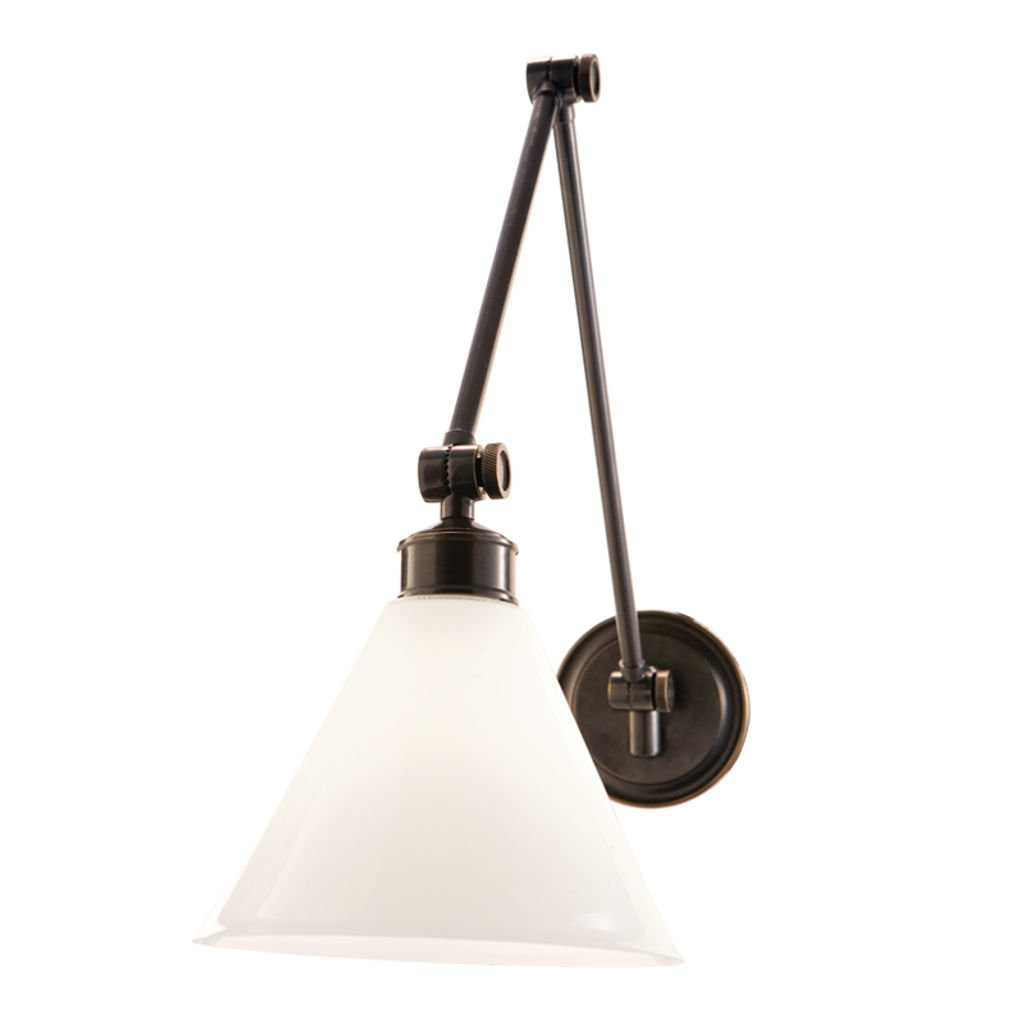Preview image for Exeter 1 Light Wall Sconce, Old Bronze Body, Opal Glossy Shade