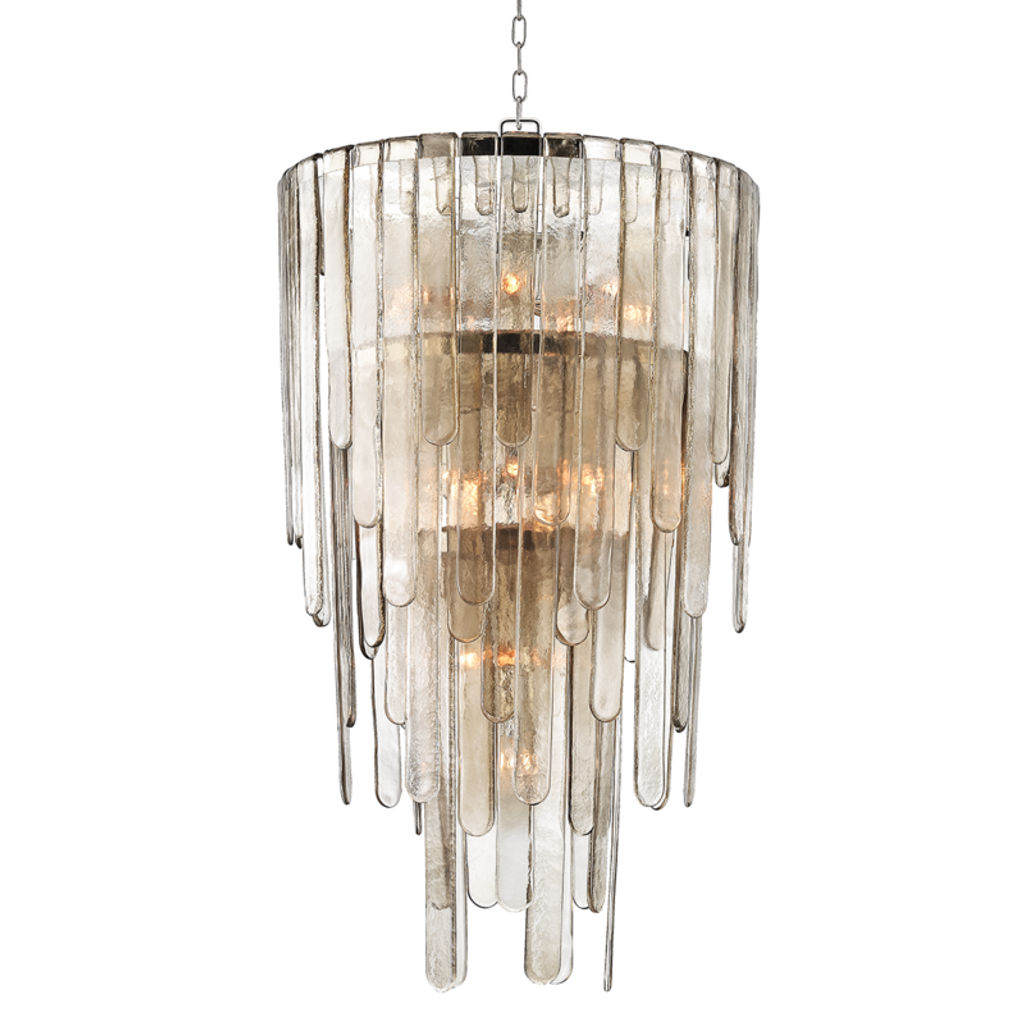 Fenwater 16 Light Pendant, Polished Nickel Body, Light Bronze Shade