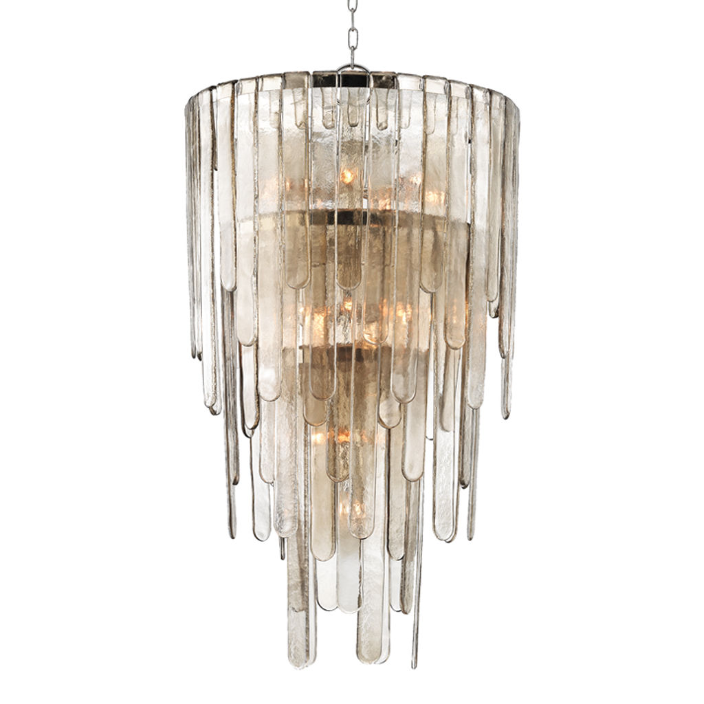 Fenwater 16 Light Pendant, Polished Nickel Body, Light Bronze Shade