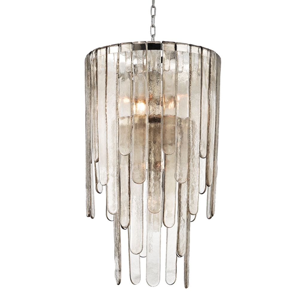 Fenwater 9 Light Pendant, Polished Nickel Body, Light Bronze Shade