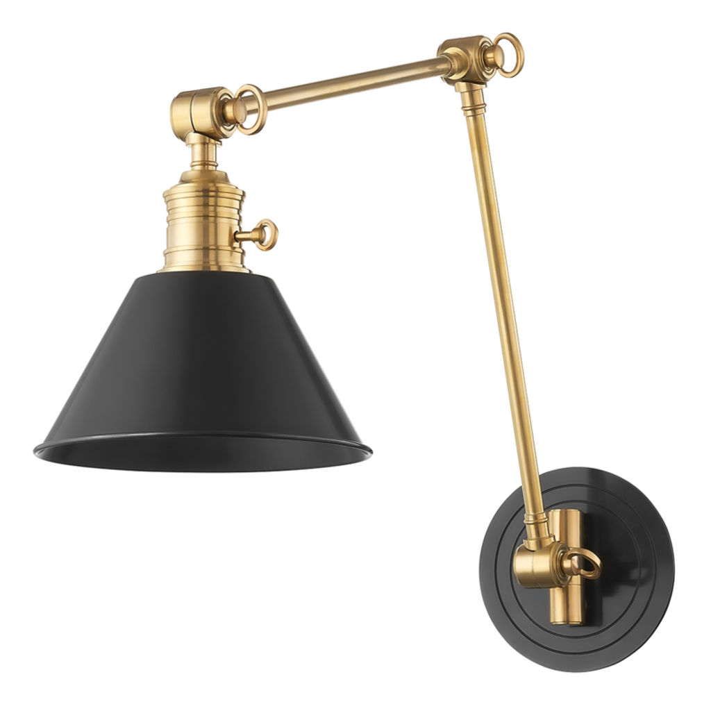 Garden City 1 Light Wall Sconce, Aged Old Bronze Body, Aged Old Bronze Shade, 16.5"