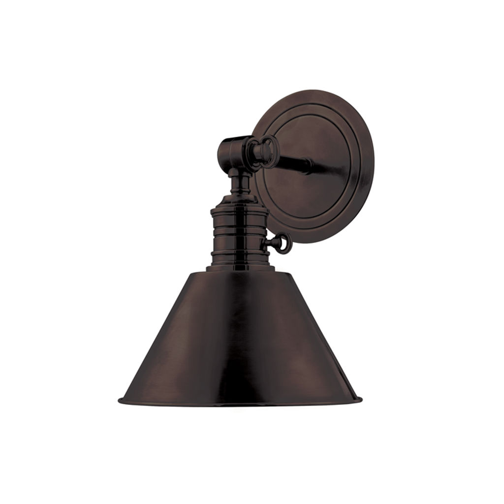 Garden City 1 Light Wall Sconce, Old Bronze Body, Old Bronze Shade, 11"