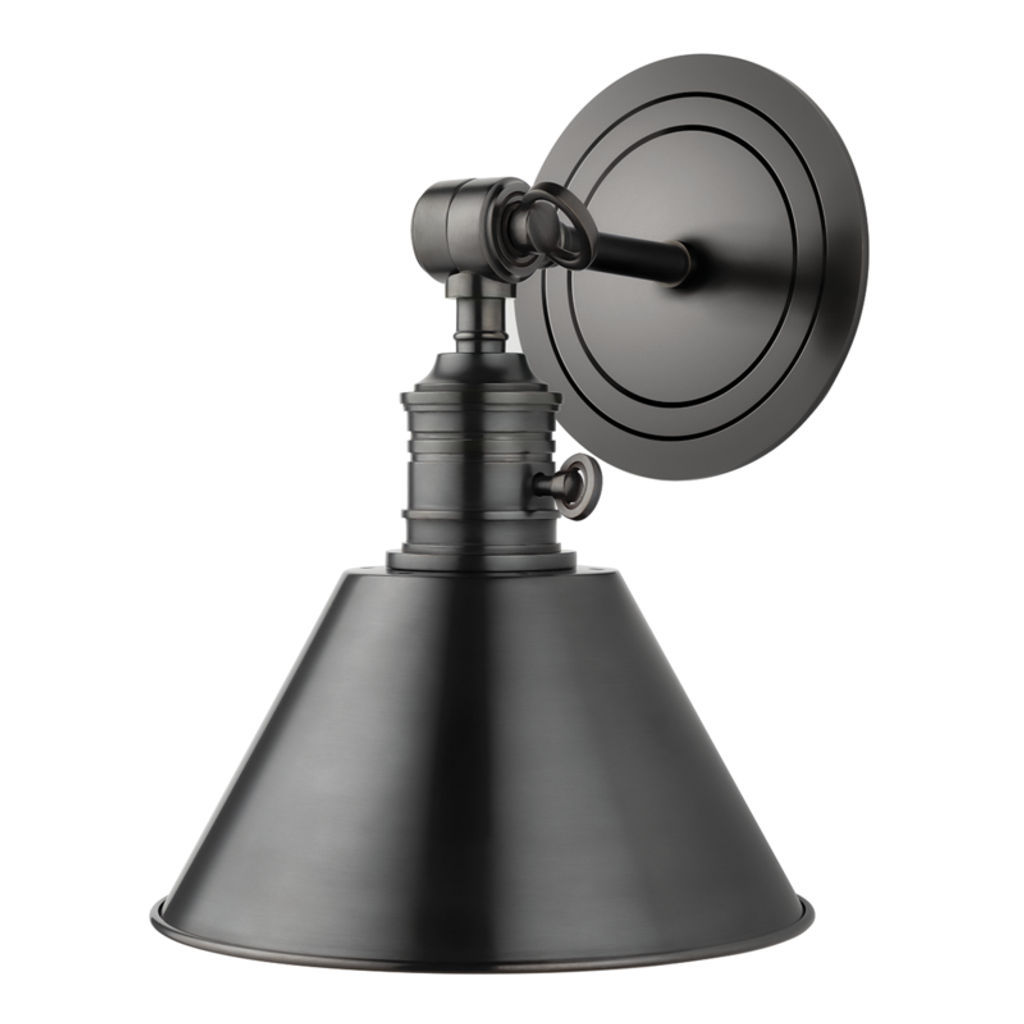 Garden City 1 Light Wall Sconce, Old Bronze Body, Old Bronze Shade, 11"