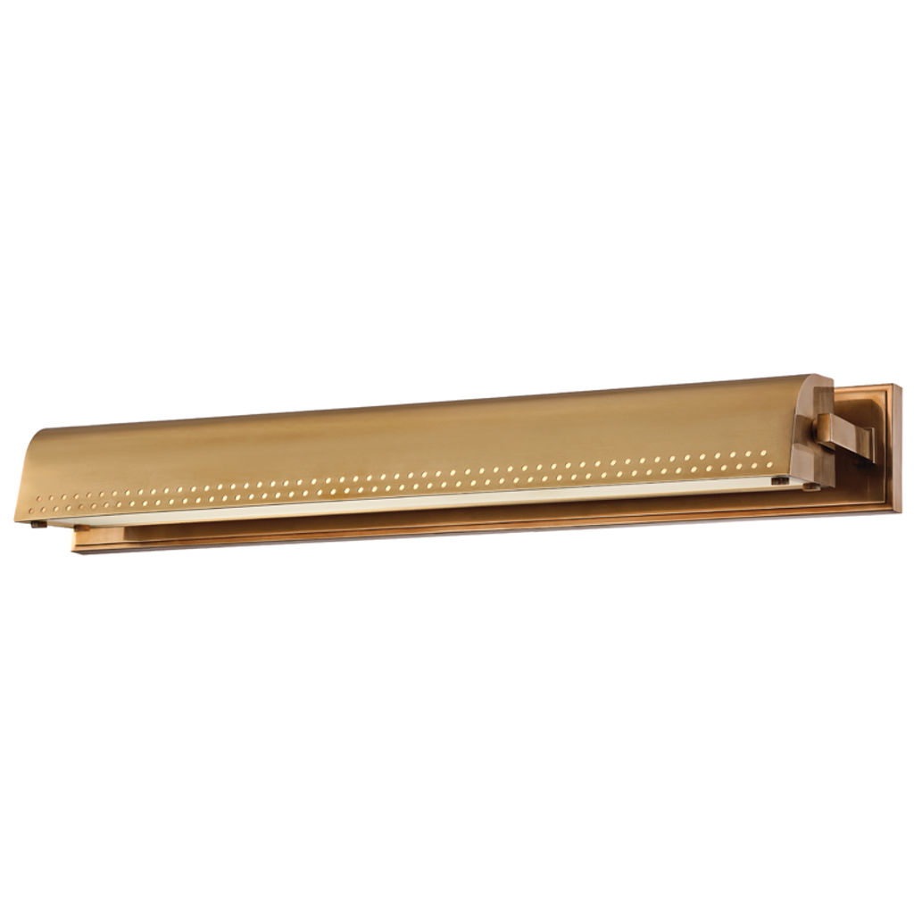 Large Led Picture Light, Aged Bronze Body, Clear Etched Shade