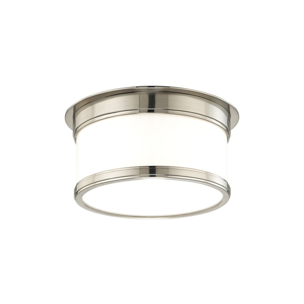 Preview image for Geneva 1 Light Flush Mount, Satin Nickel Body, Opal Glossy Shade