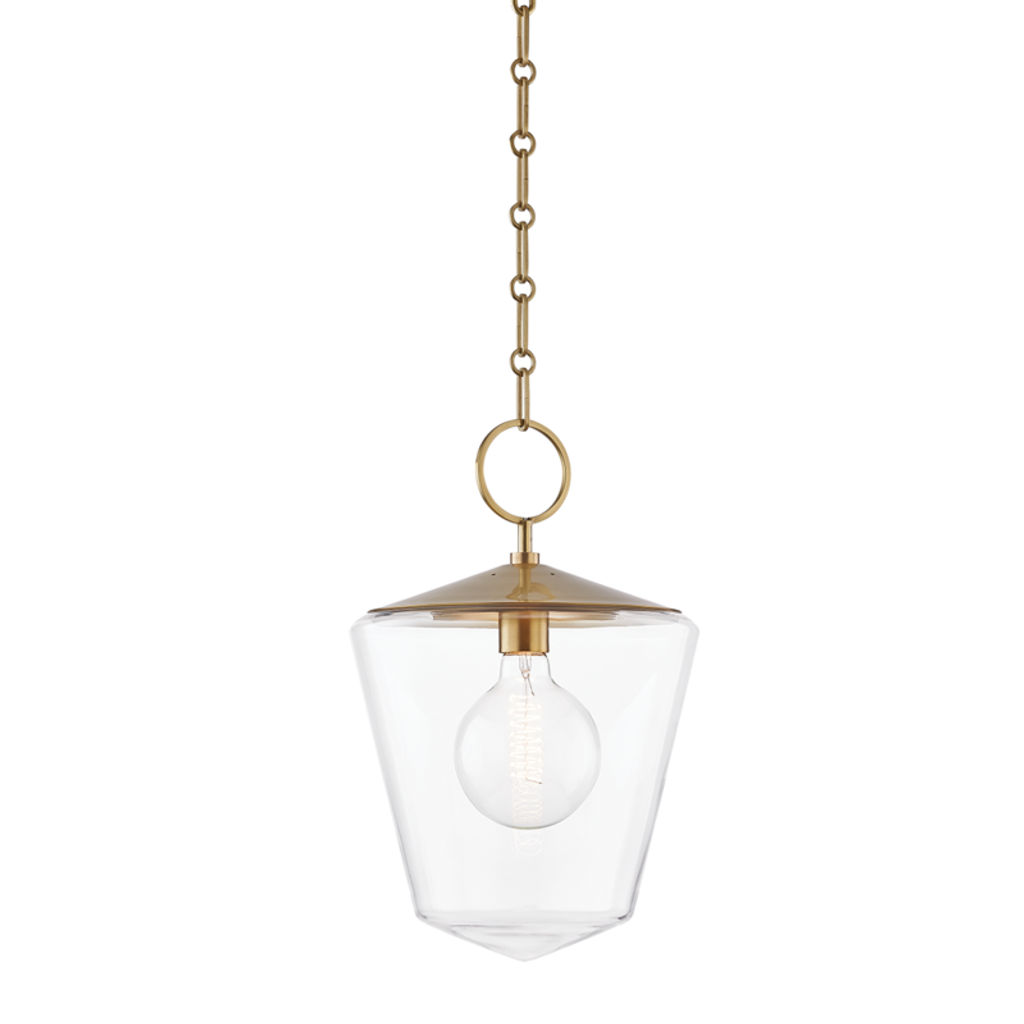 Preview image for Greene 1 Light Large Pendant, Aged Bronze Body, Clear Shade