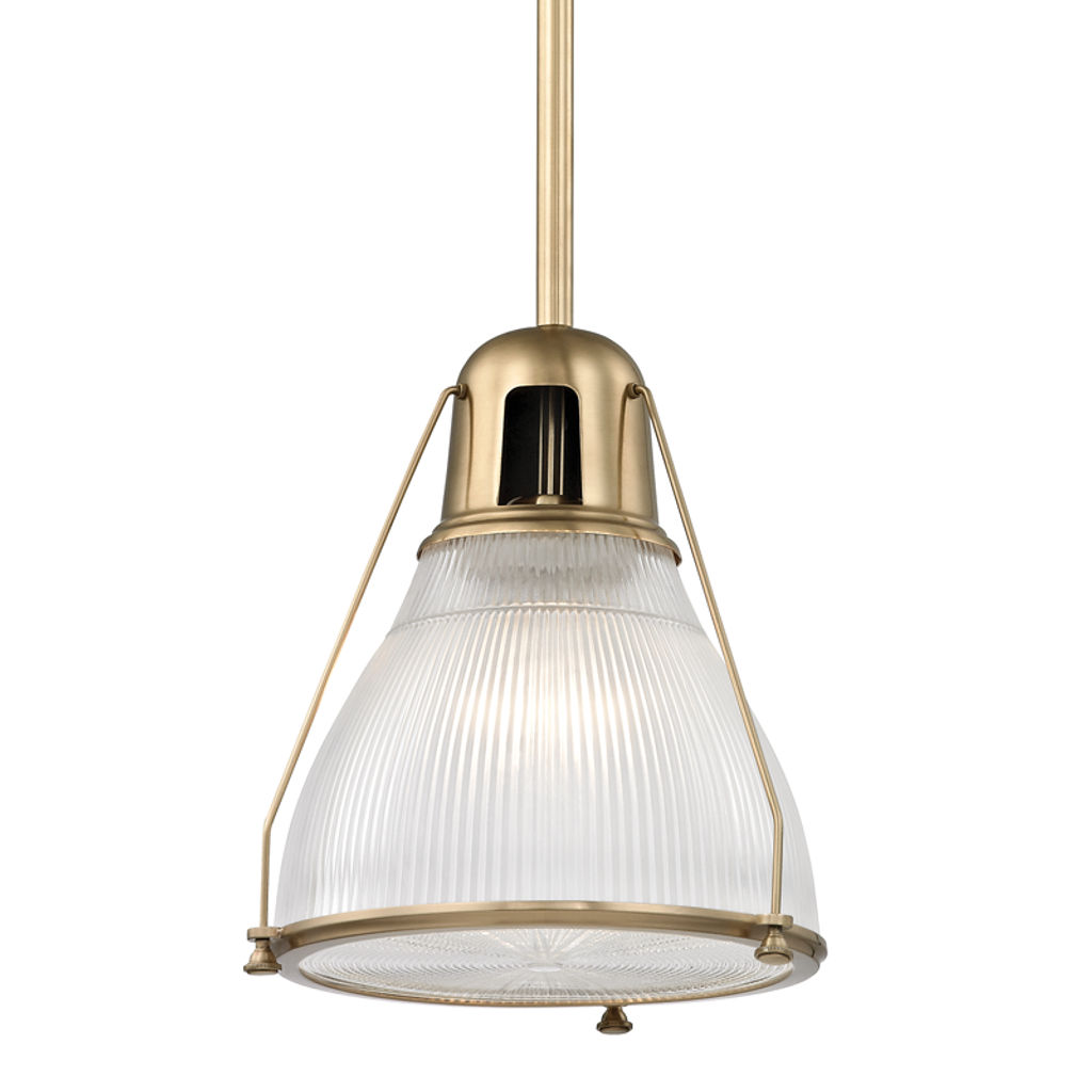 Preview image for Haverhill 1 Light Pendant, Aged Bronze Body, Clear/Prismatic Shade, 15.75"