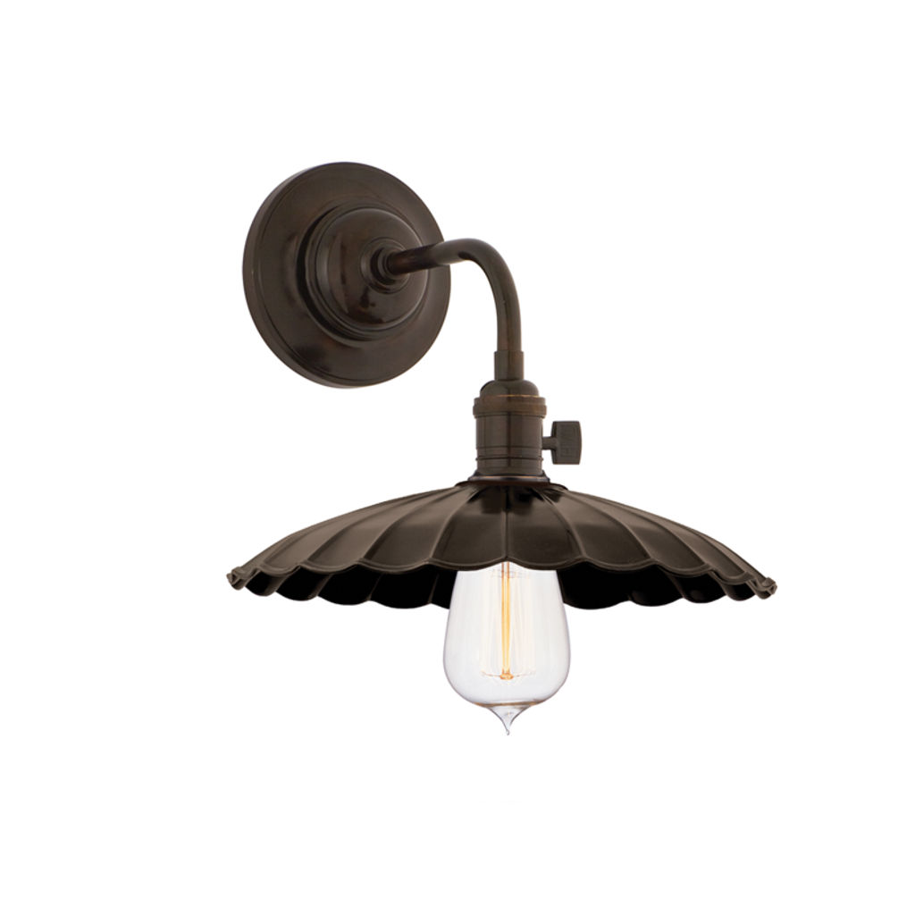 Heirloom 1 Light Wall Sconce, Old Bronze Body, Old Bronze Shade Ms3