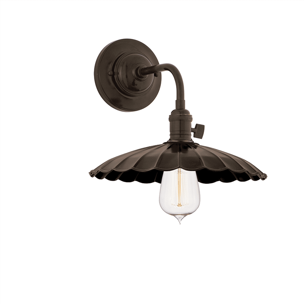 Heirloom 1 Light Wall Sconce, Old Bronze Body, Old Bronze Shade Ms3