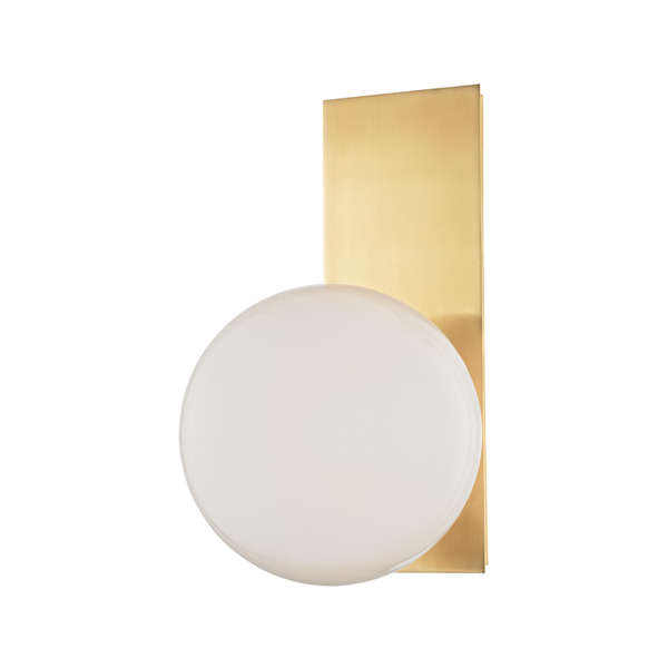 Hinsdale 1 Light Wall Sconce, Aged Bronze Body, Acid Etched Shade