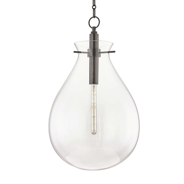Ivy 1 Light Large Pendant, Old Bronze Body, Clear Shade
