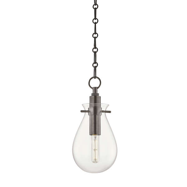 Ivy 1 Light Small Pendant, Old Bronze Body, Clear Shade