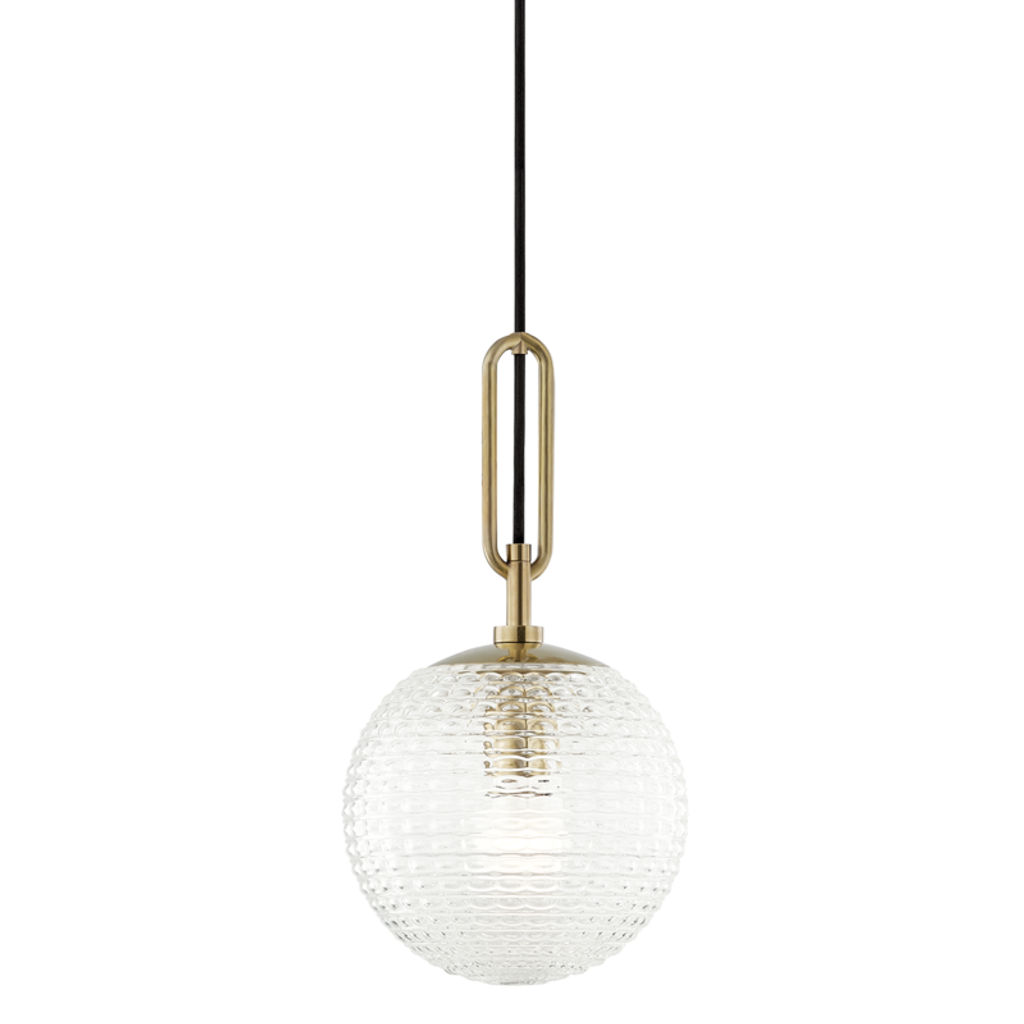 Preview image for Jewett 1 Light Pendant, Aged Bronze Body, Clear Crystal Shade