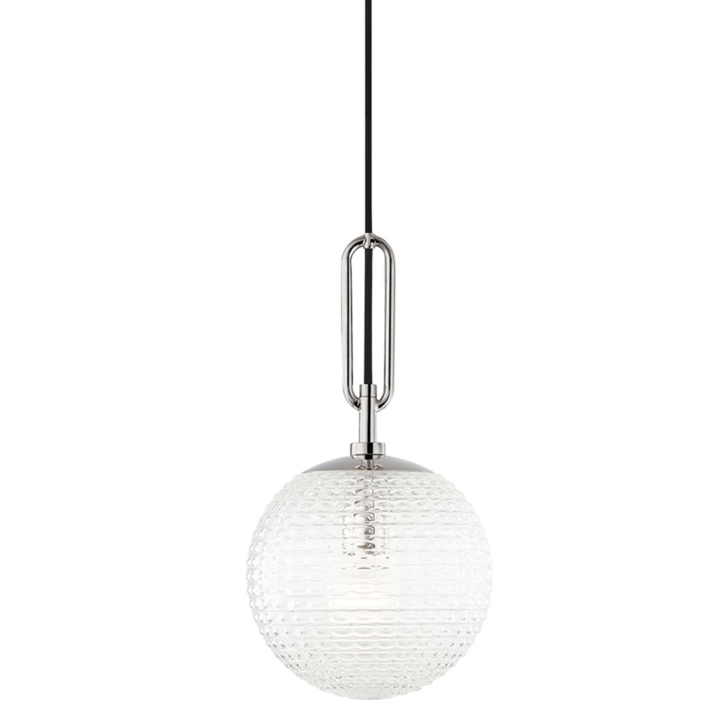 Preview image for Jewett 1 Light Pendant, Polished Nickel Body, Clear Crystal Shade