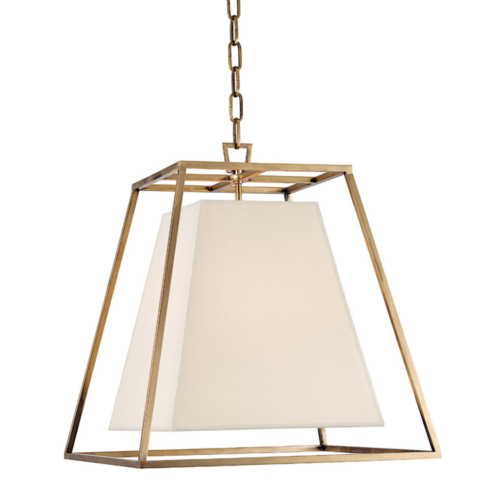 Preview image for Kyle 4 Light Pendant W/White Shade, Aged Bronze Body, White Shade