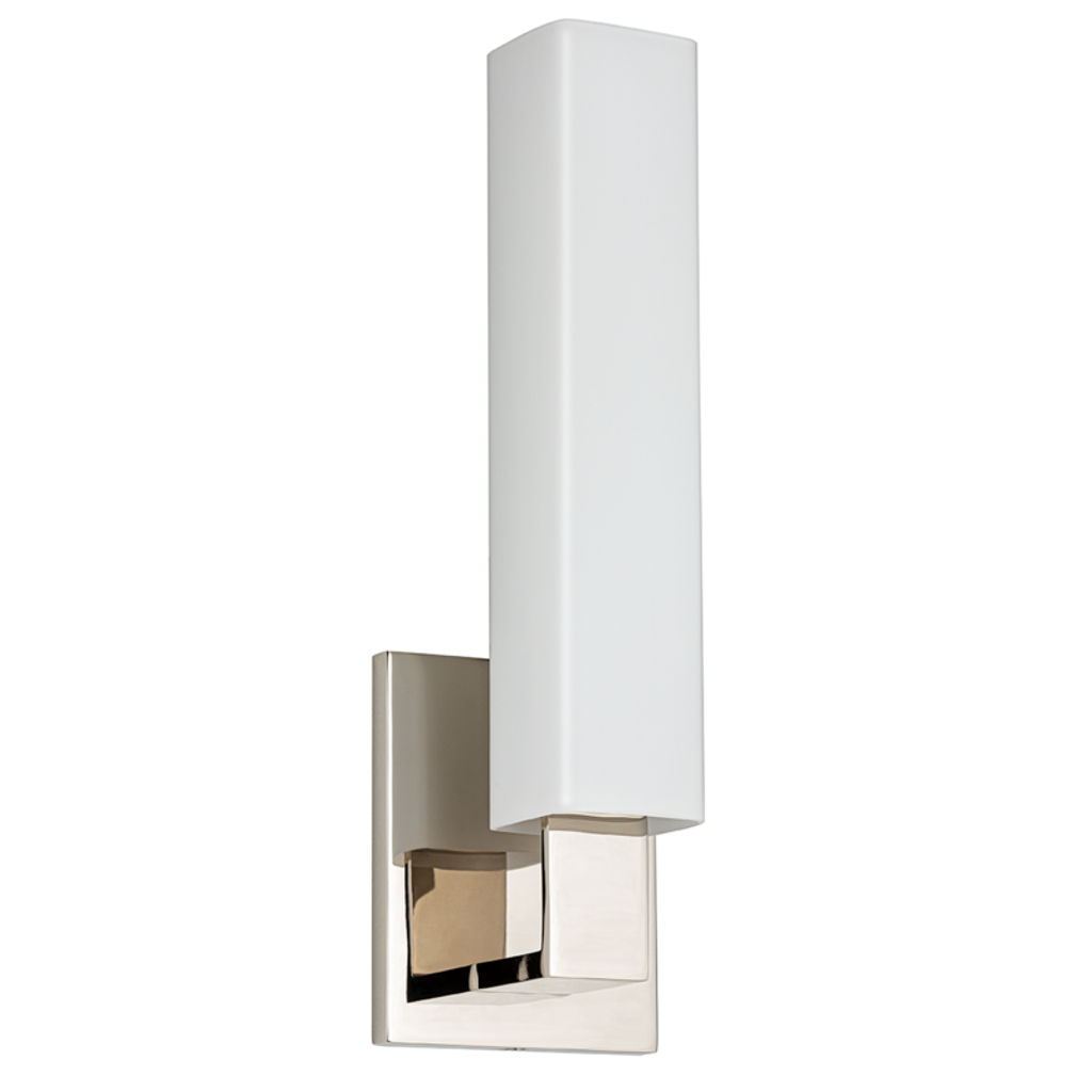 Brooks 1 Light Bath Bracket, Polished Nickel Body, Opal Matte Shade
