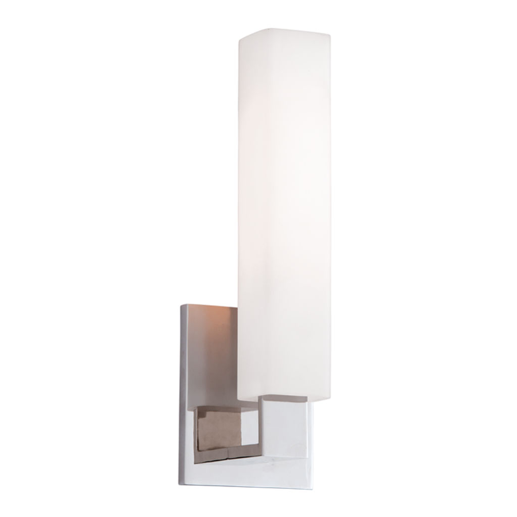 Brooks 1 Light Bath Bracket, Polished Nickel Body, Opal Matte Shade