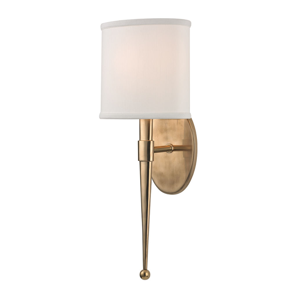 Preview image for Madison 1 Light Wall Sconce, Aged Bronze Body, White Shade