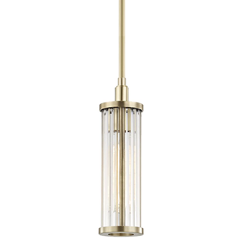 Marley 1 Light Pendant, Aged Bronze Body, Clear Shade
