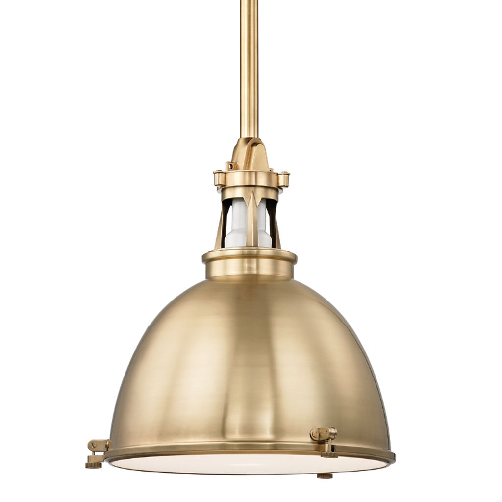 Preview image for Massena 1 Light Pendant, Aged Bronze Body, Old Bronze Shade, 21.25"