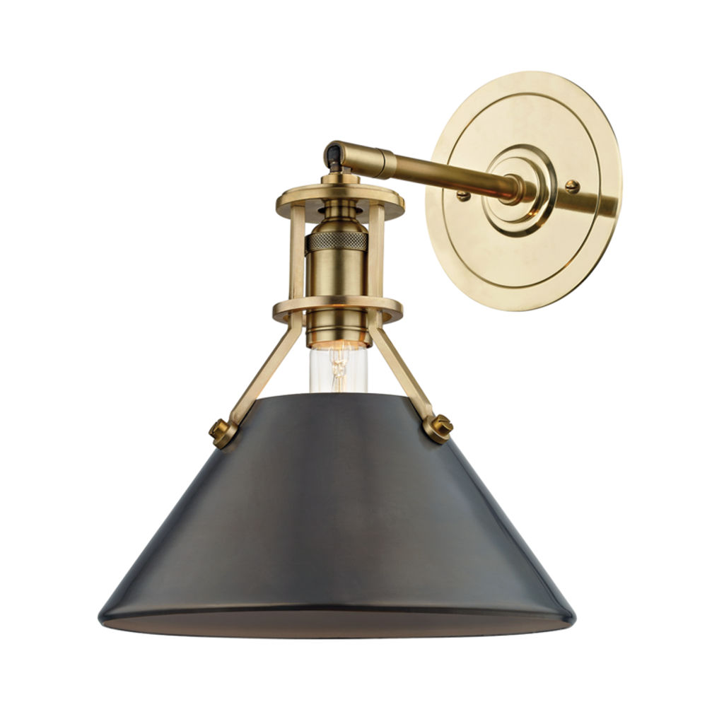 Preview image for Metal No.2 1 Light Wall Sconce, Aged/Antique Distressed Bronze Body, Distressed Bronze Shade