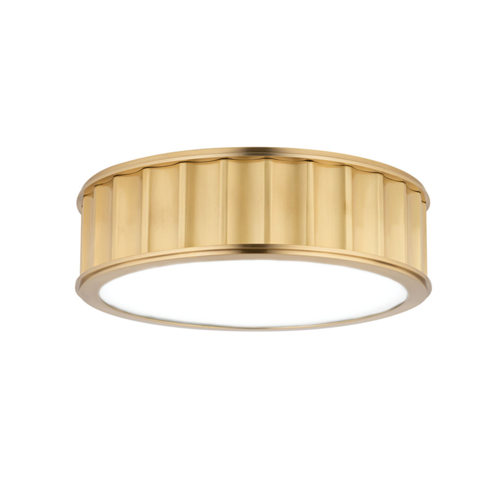 Preview image for Middlebury 2 Light Flush Mount, Aged Bronze Body, Clear Outside Frosted Inside Shade