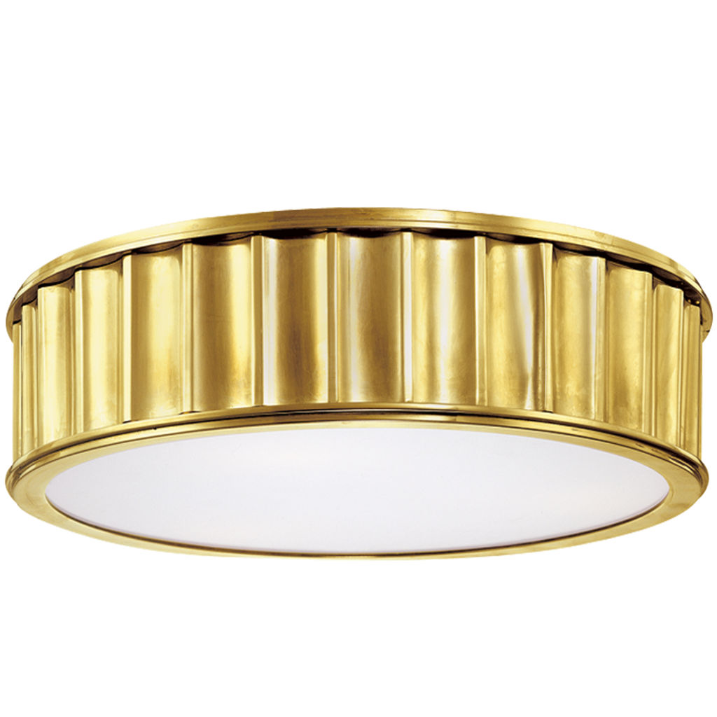Middlebury 2 Light Flush Mount, Aged Bronze Body, Clear Outside Frosted Inside Shade