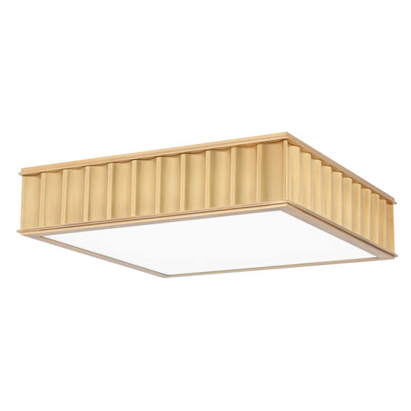 Middlebury 3 Light Flush Mount, Aged Bronze Body, Frosted Shade