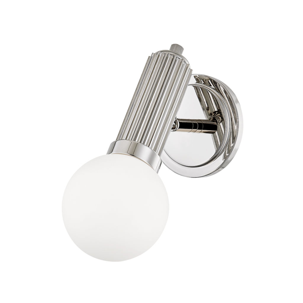 Reade 1 Light Wall Sconce, Polished Nickel Body