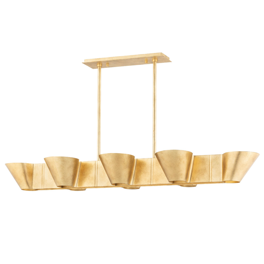Preview image for Reeve 8 Light Island Light, Vintage Gold Leaf Body