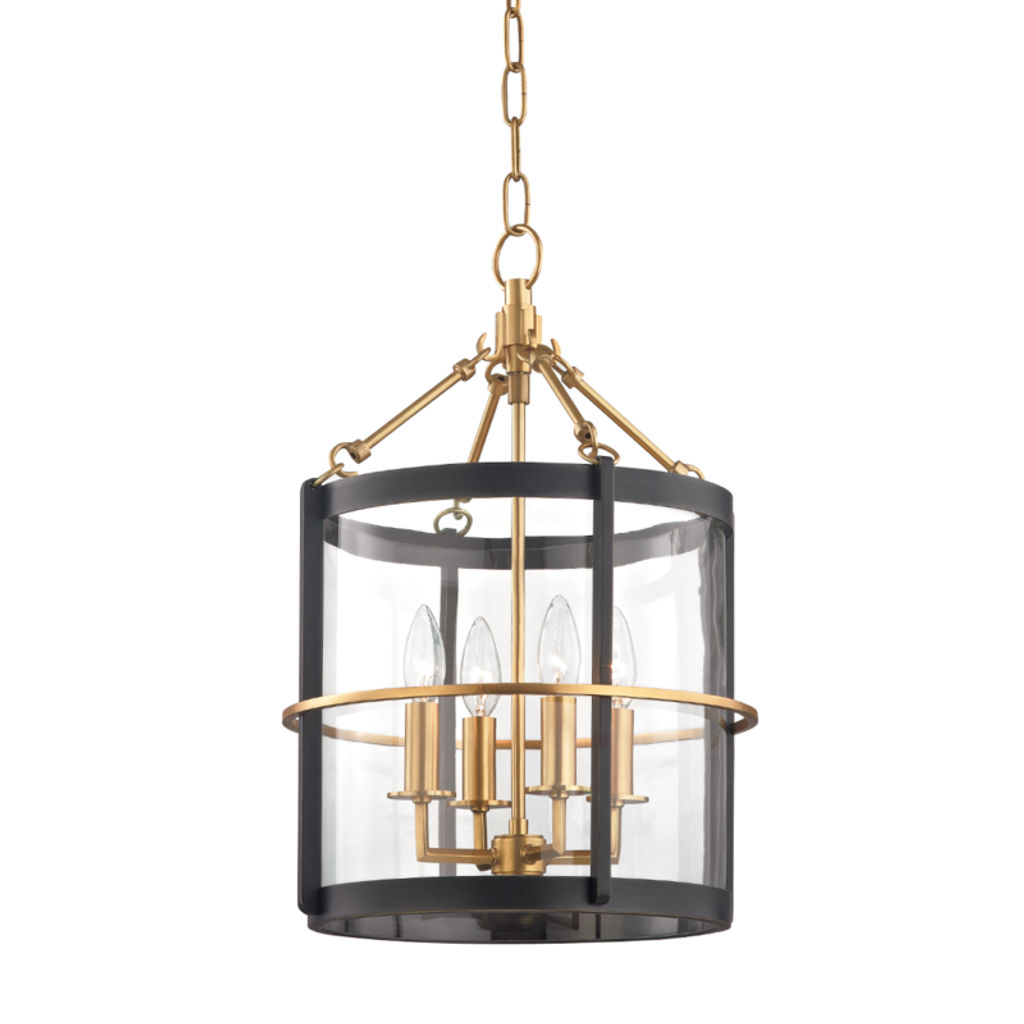 Ren 4 Light Small Pendant, Aged Old Bronze Body, Clear Shade
