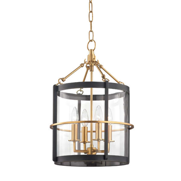 Ren 4 Light Small Pendant, Aged Old Bronze Body, Clear Shade
