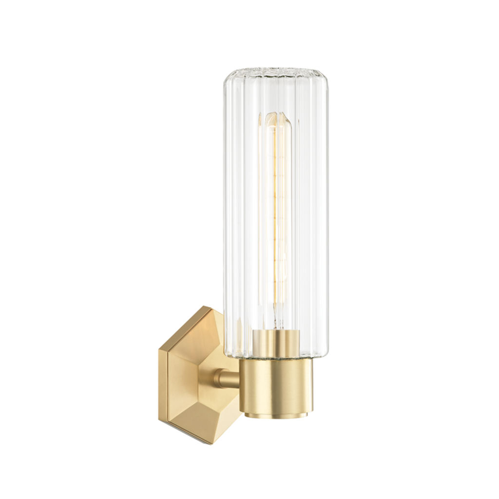 Preview image for Roebling 1 Light Wall Sconce, Aged Bronze Body, Clear Shade