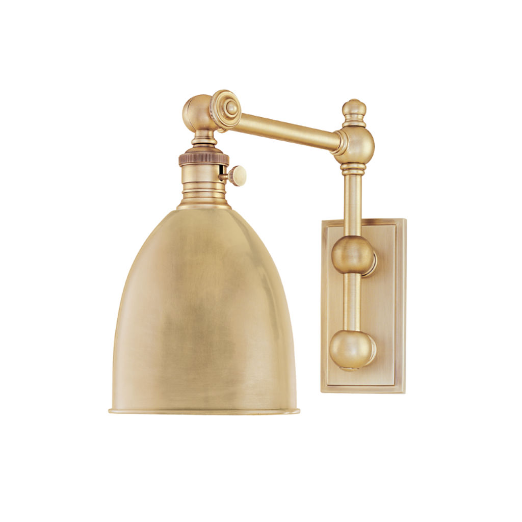 Preview image for Roslyn 1 Light Wall Sconce, Aged Bronze Body, Aged Brass Shade