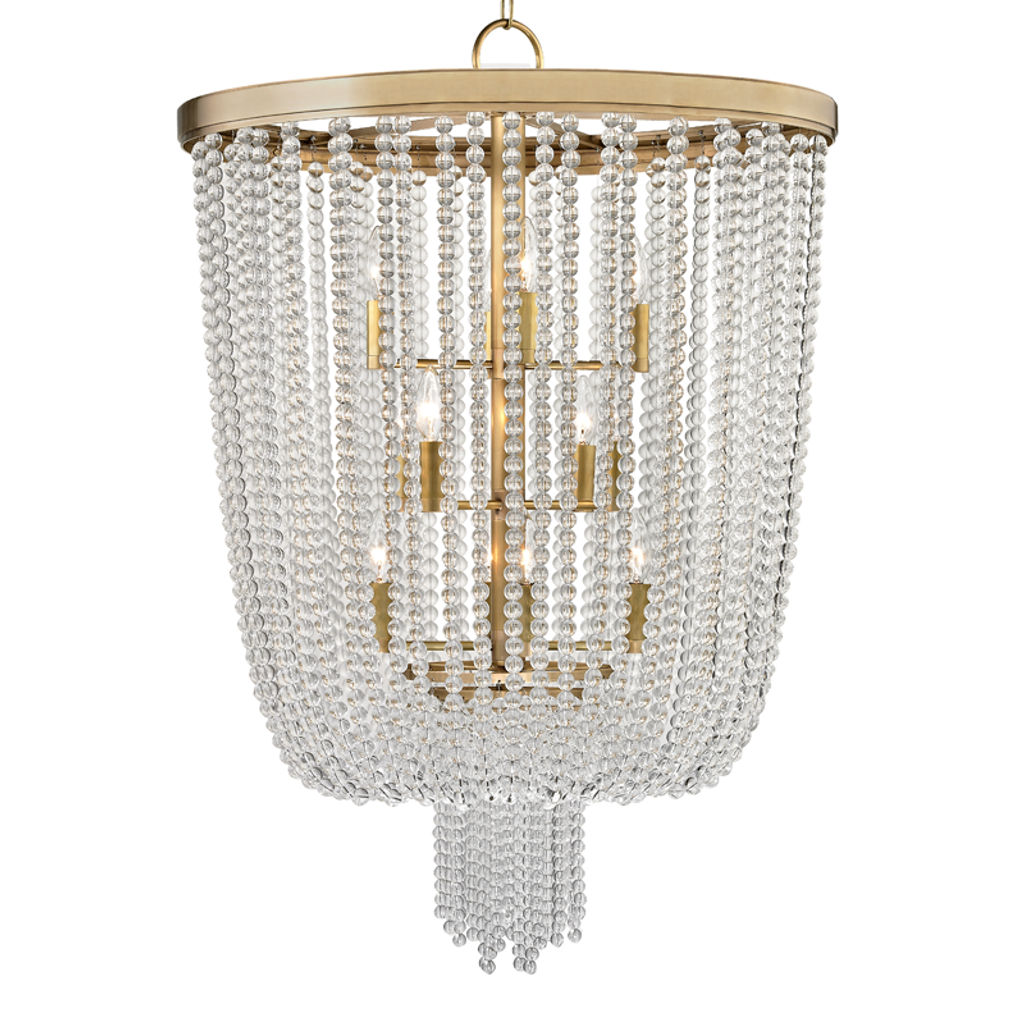 Royalton 12 Light Pendant, Aged Bronze Body, Clear Shade