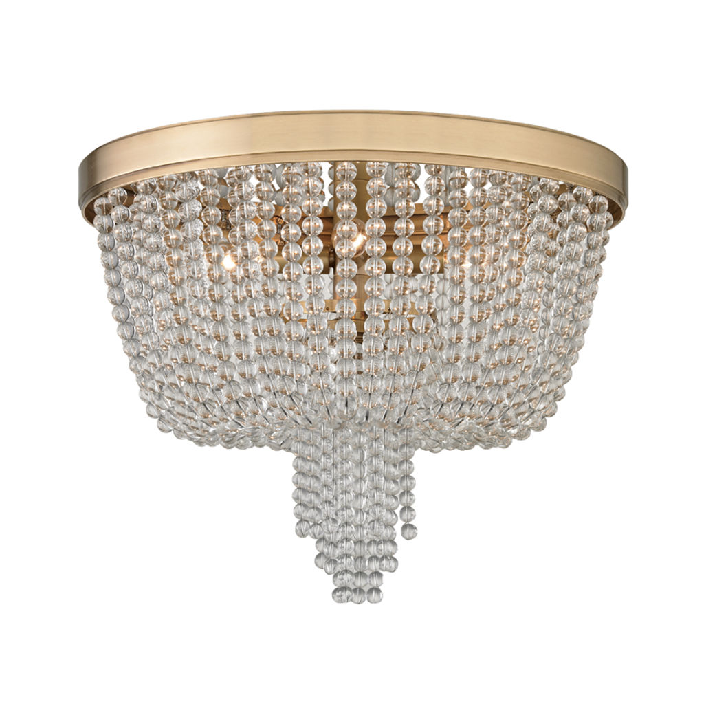 Preview image for Royalton 4 Light Flush Mount, Aged Bronze Body, Clear Shade