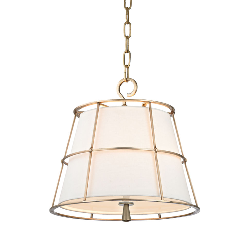 Savona 2 Light Pendant, Aged Bronze Body, Cream Shade