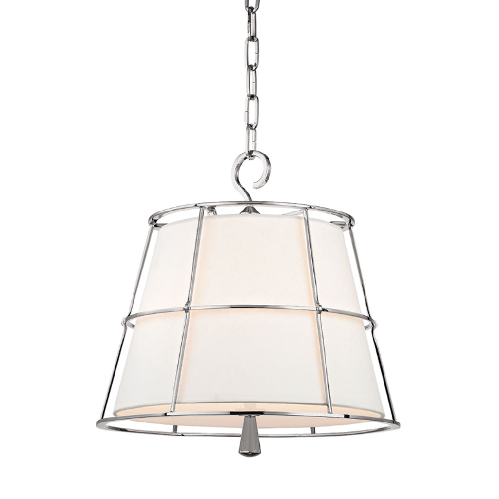 Preview image for Savona 2 Light Pendant, Polished Nickel Body, Cream Shade