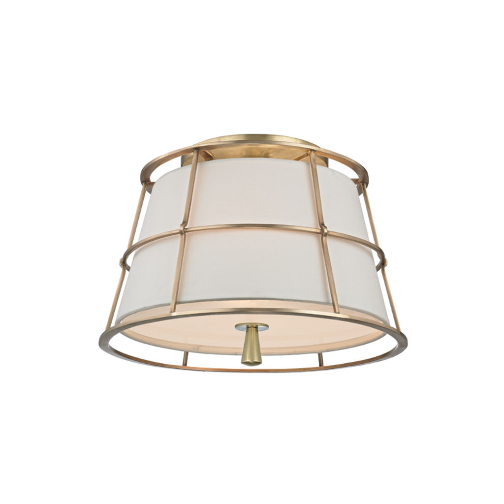 Preview image for Savona 2 Light Semi Flush, Aged Bronze Body, Cream Shade