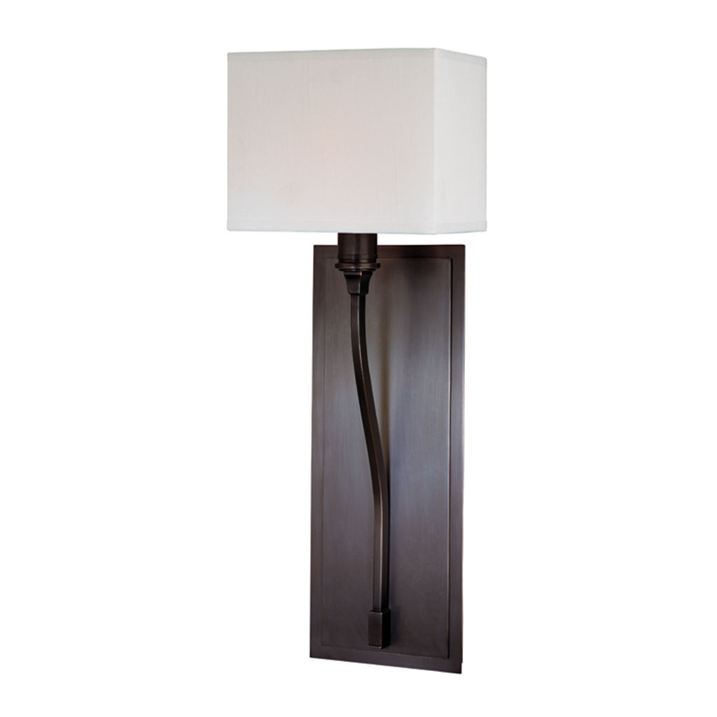 Selkirk 1 Light Wall Sconce, Old Bronze Body, Off White Shade