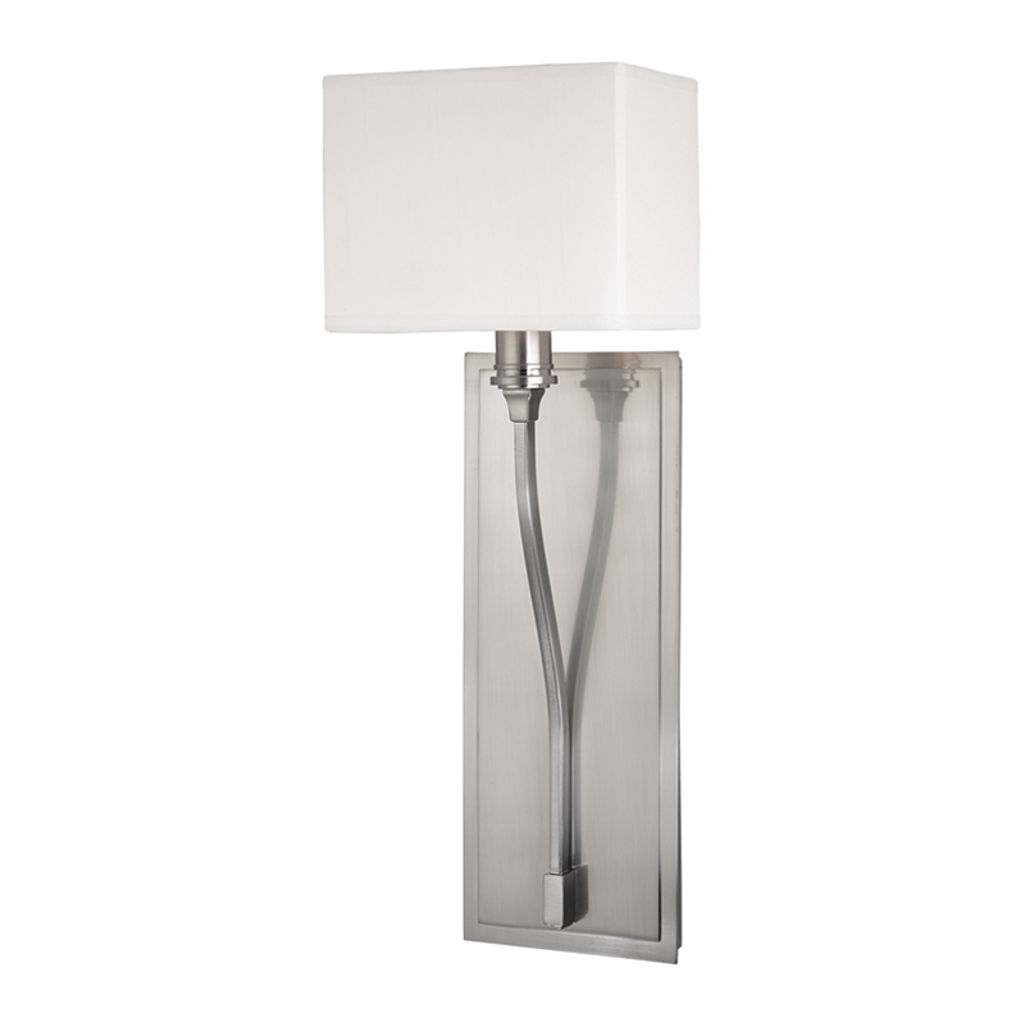 Preview image for Selkirk 1 Light Wall Sconce, Satin Nickel Body, Off White Shade